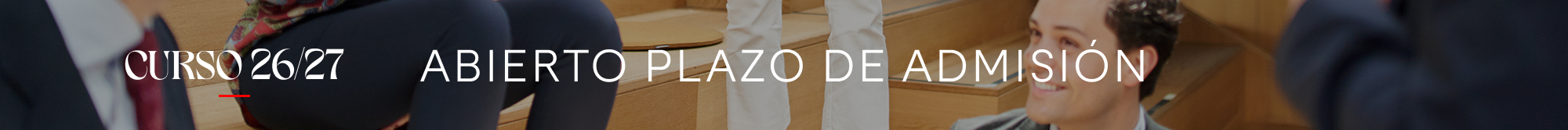 Open the admission period. Course 2026/27