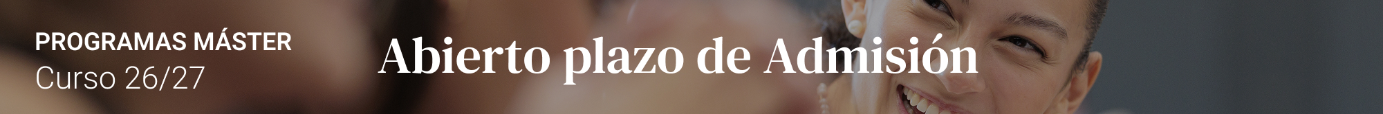 Open the admission period. Course 2026/27